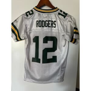 NFL Green Bay Packers Aaron Rogers #12 Reebok On Field White Jersey Youth S 8